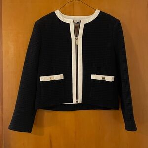 Ted Baker Navy and White Knit Women's Jacket NWT